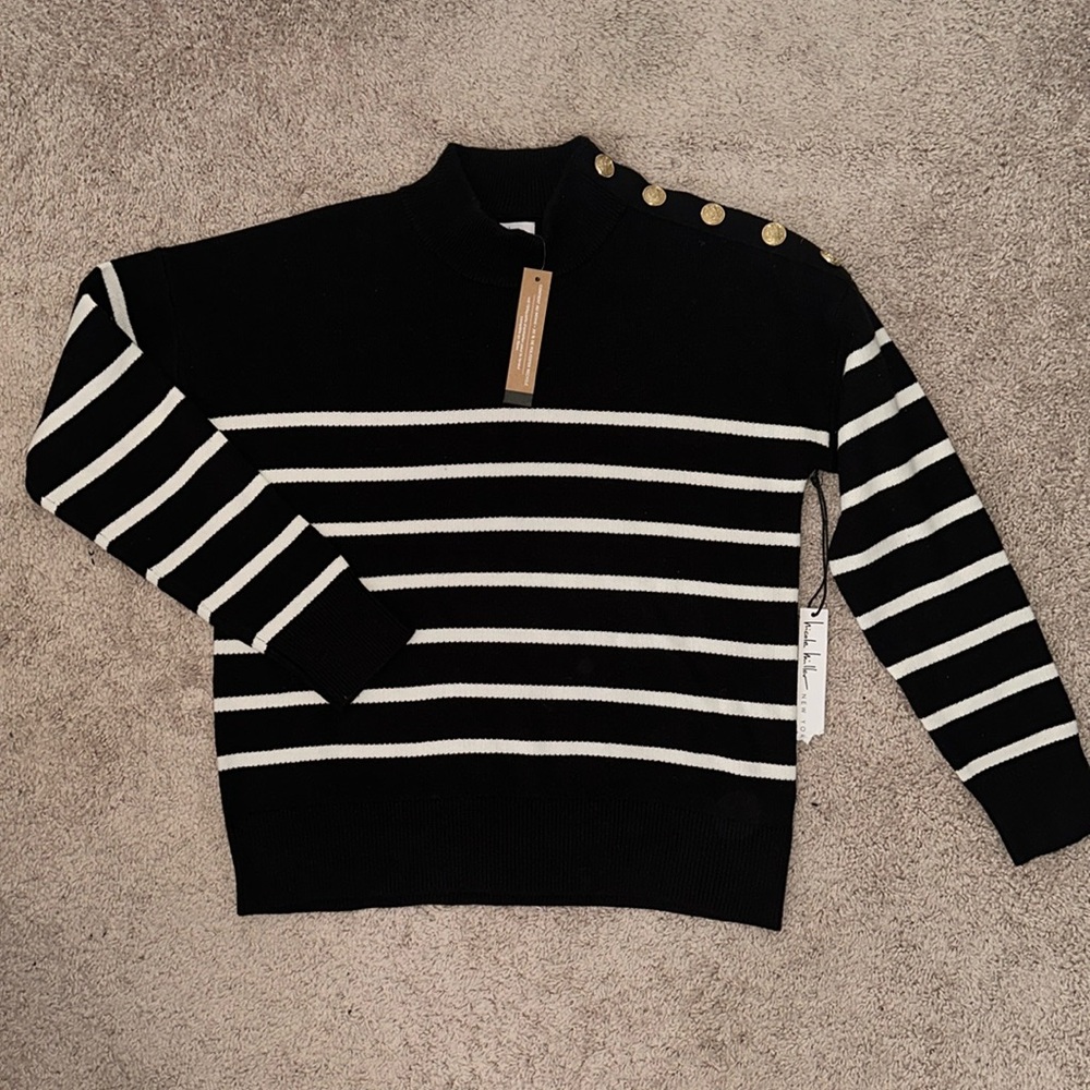 NWT Striped Mock Turtleneck by Nicole Miller